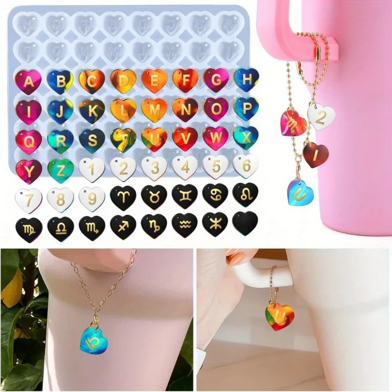 Resin Art Alphabet - 1 Stück DIY Epoxidharz-Gießform Zahlen Buchstaben