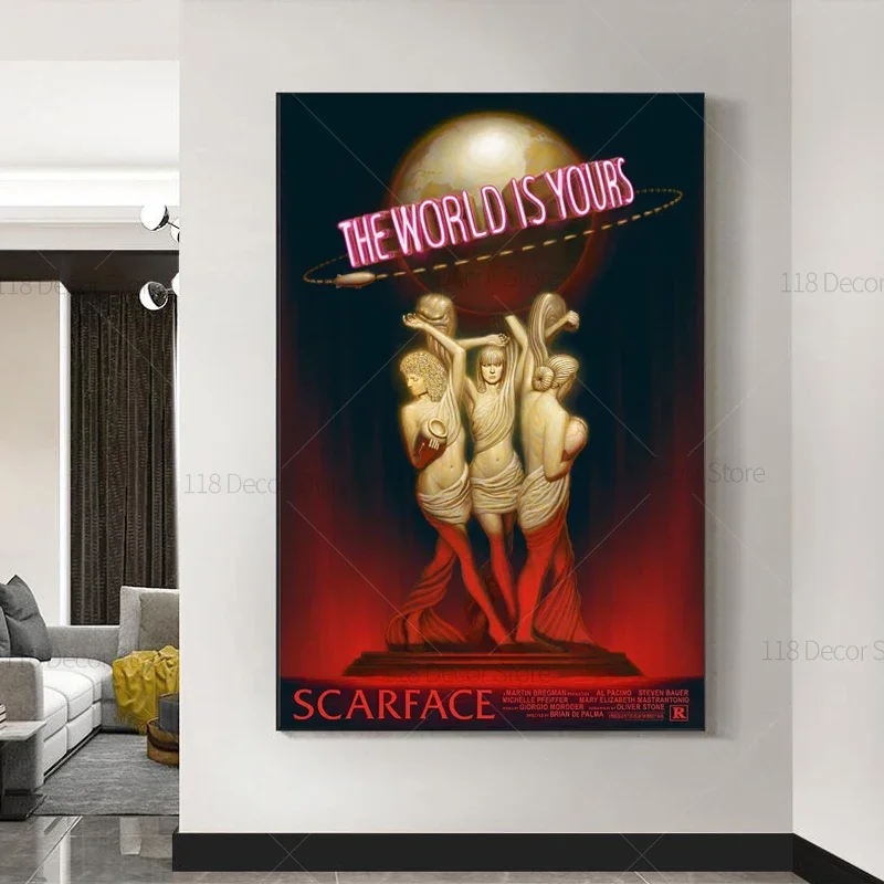 Resin Art On Canvas - Die Welt gehört dir, Scarface Retro