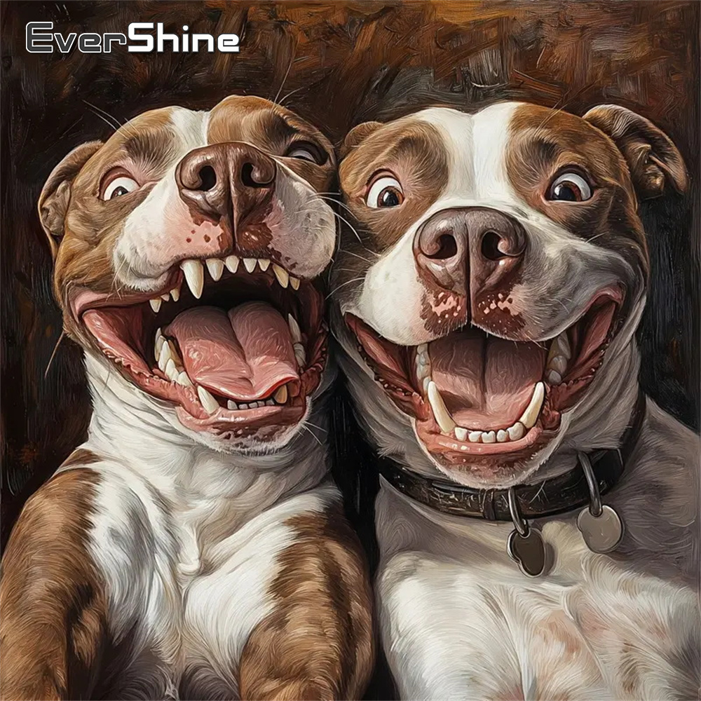 Resin Art Wallpaper - Evershine 5D-Diamantgemälde zum Selbermachen, Hund, Tiermuster,