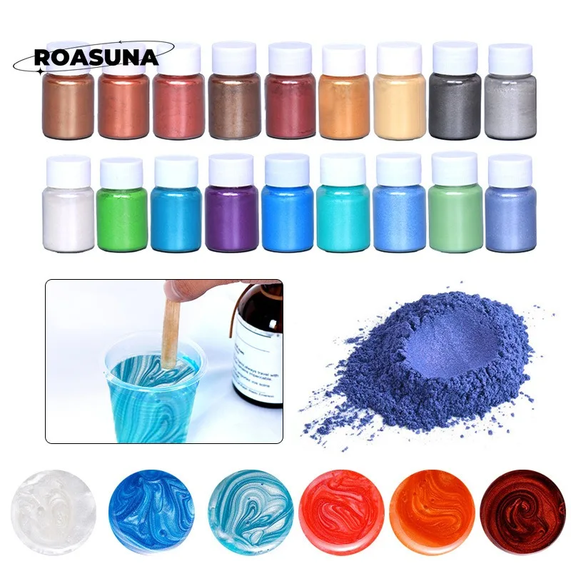 Pearl Powder Resin - 24 Farben Glimmerperlenpulver für Epoxidharz, Seife,