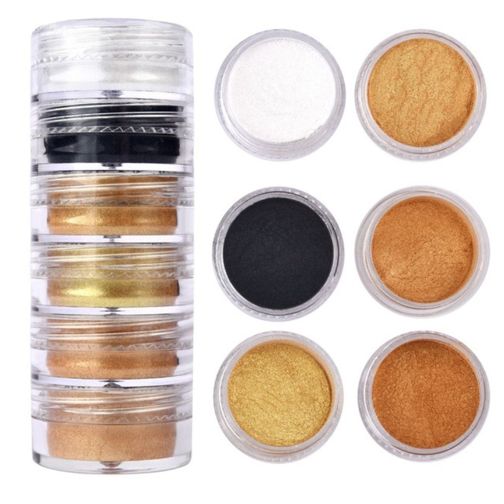 Pearl Powder Resin - 6 Farben/Set Glitzer-Mica-Pulver Neue Nagelkunst Perlglanz-Epoxidharz-Farbstoff