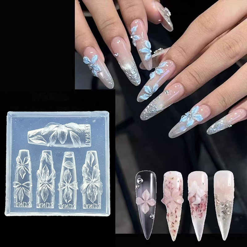 Resin Art Template - 3D Blumen Nagelform DIY Silikon Nagelwerkzeuge