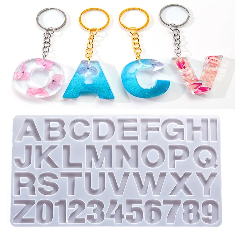 Resin Art Alphabet - Alphabet Epoxidharz Silikonform DIY Buchstabe Zahl