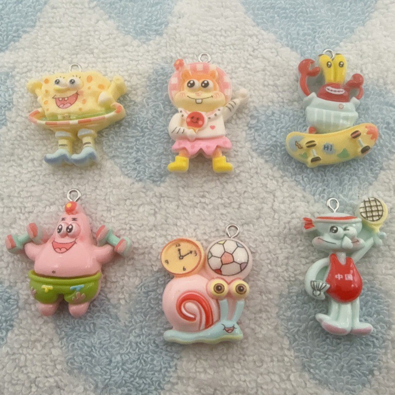 Resin Art Gift Ideas - 10 Stück Cartoon-Harzanhänger, DIY-Schmuckherstellung, Ohrringe, Schlüsselanhänger-Zubehör