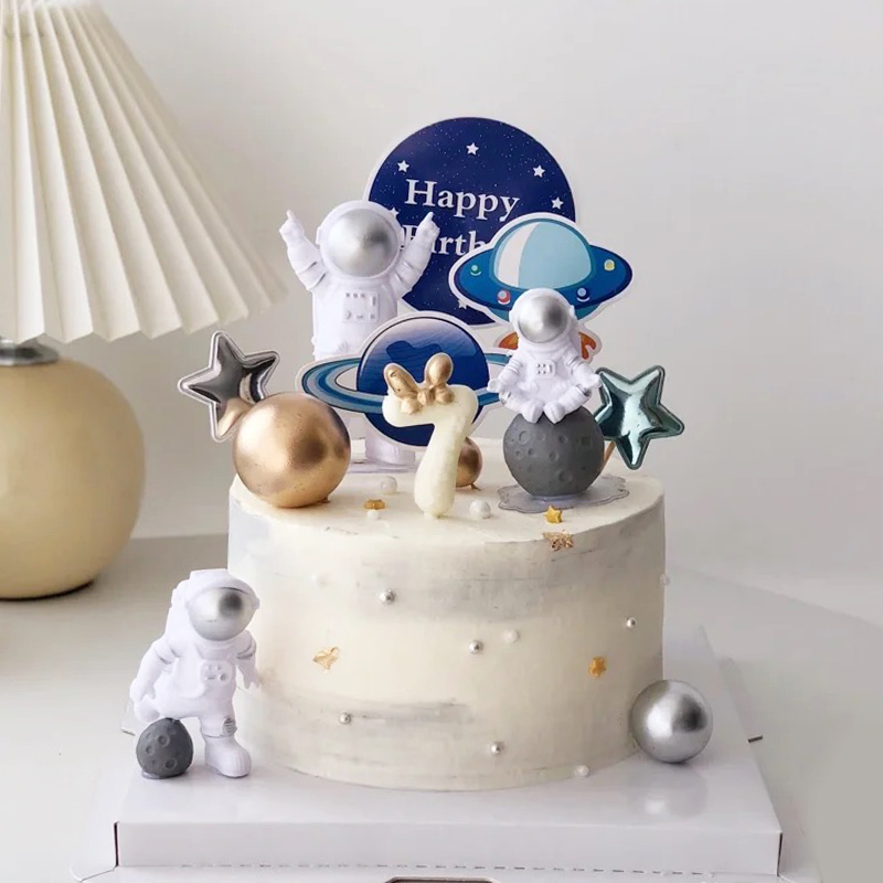 Resin Art Alphabet - Astronaut Kuchen Topper für Weltraum Thema