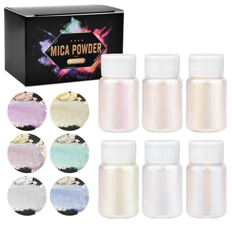 Pearl Powder Resin - 6-teiliges Set Epoxidharz-Farbstoff, Glimmerpulver, Puderpigmente-Set, Harz,
