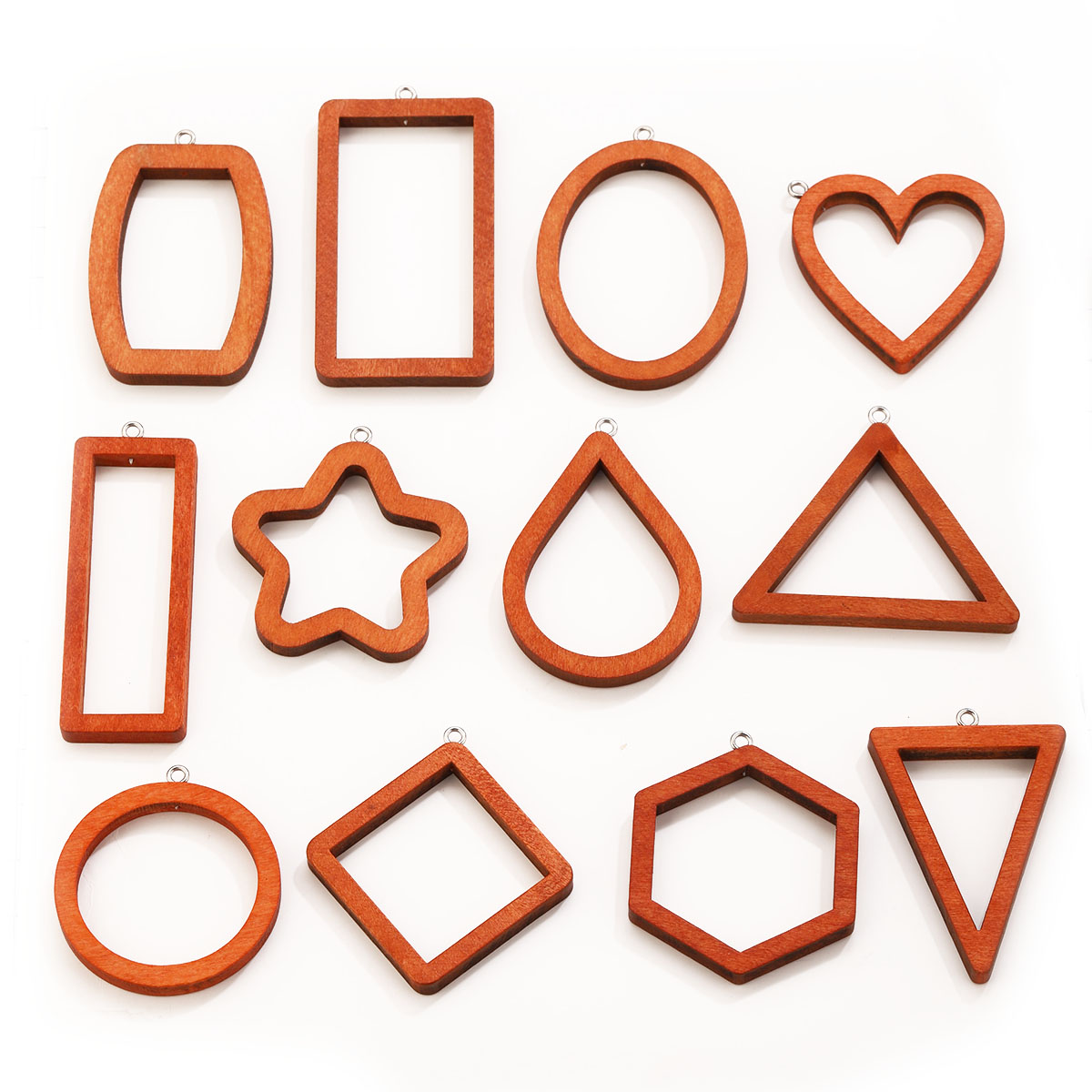 Resin Art Gift Ideas - 10 Stück Dreieckige und Rechteckige Holz-Geometrie-Anhänger