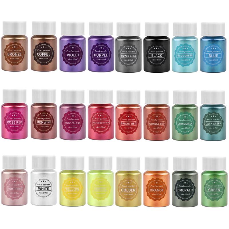 Pearl Powder Resin - 24 Coloers 10g Perle Pulver UV