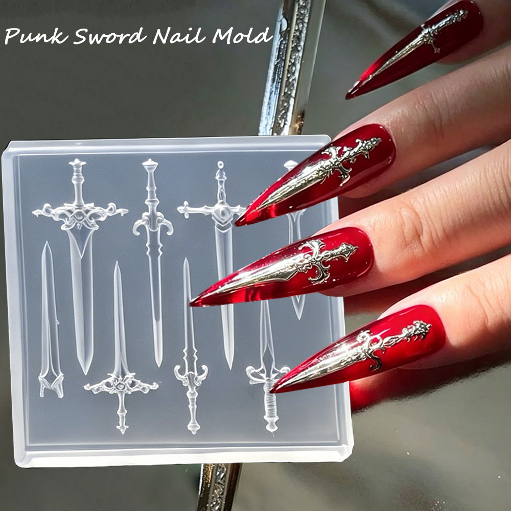 Resin Art Template - 1 Stück 3D Retro Punk Schwert