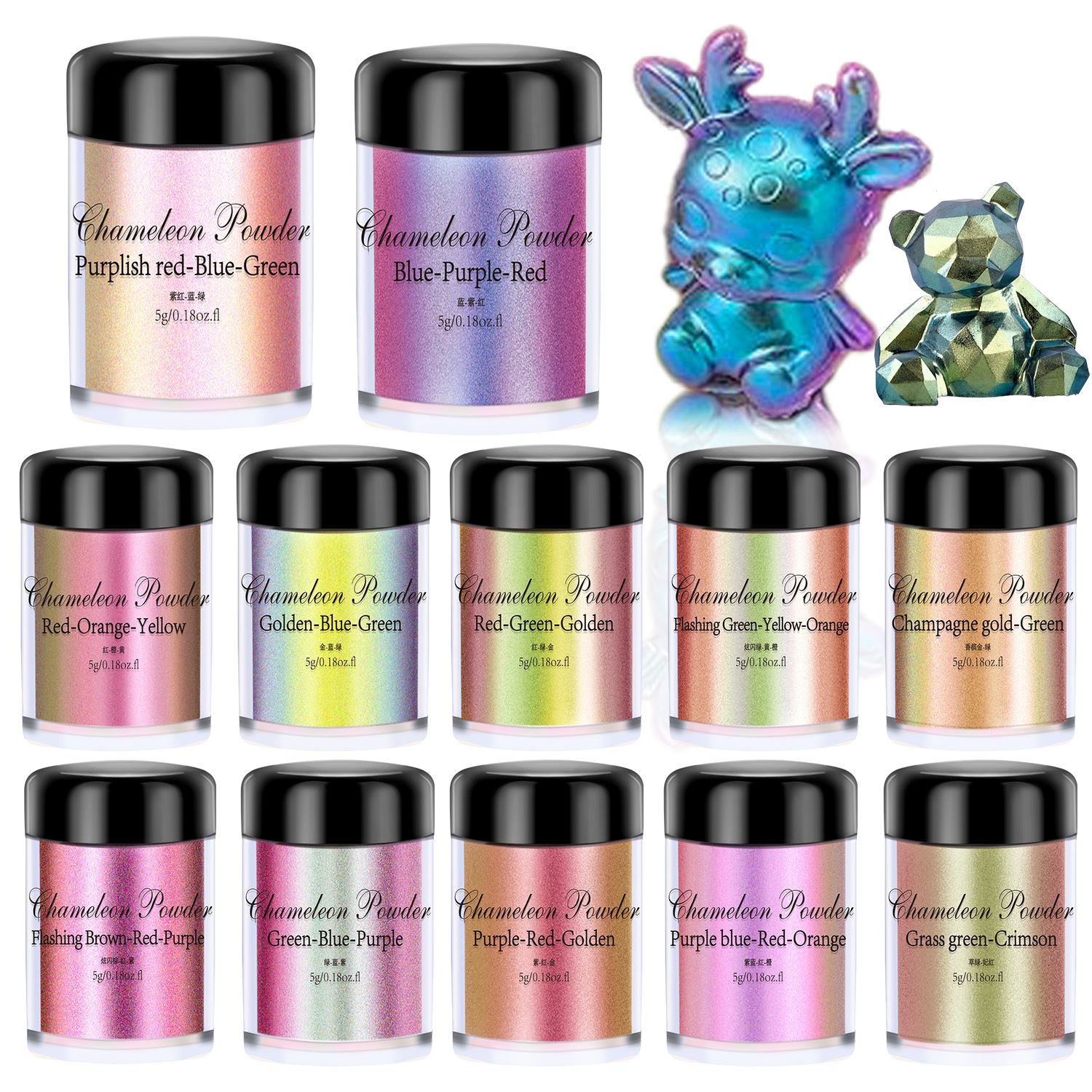 Pearl Powder Resin - 5g Chamäleon Pulver Nagel Färben Glimmer