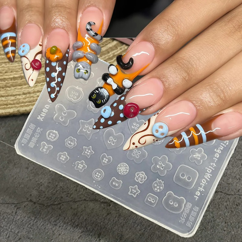 3D-Silikon-Nagelform mit Knopf – Resin Art Template Bewertung und Preis