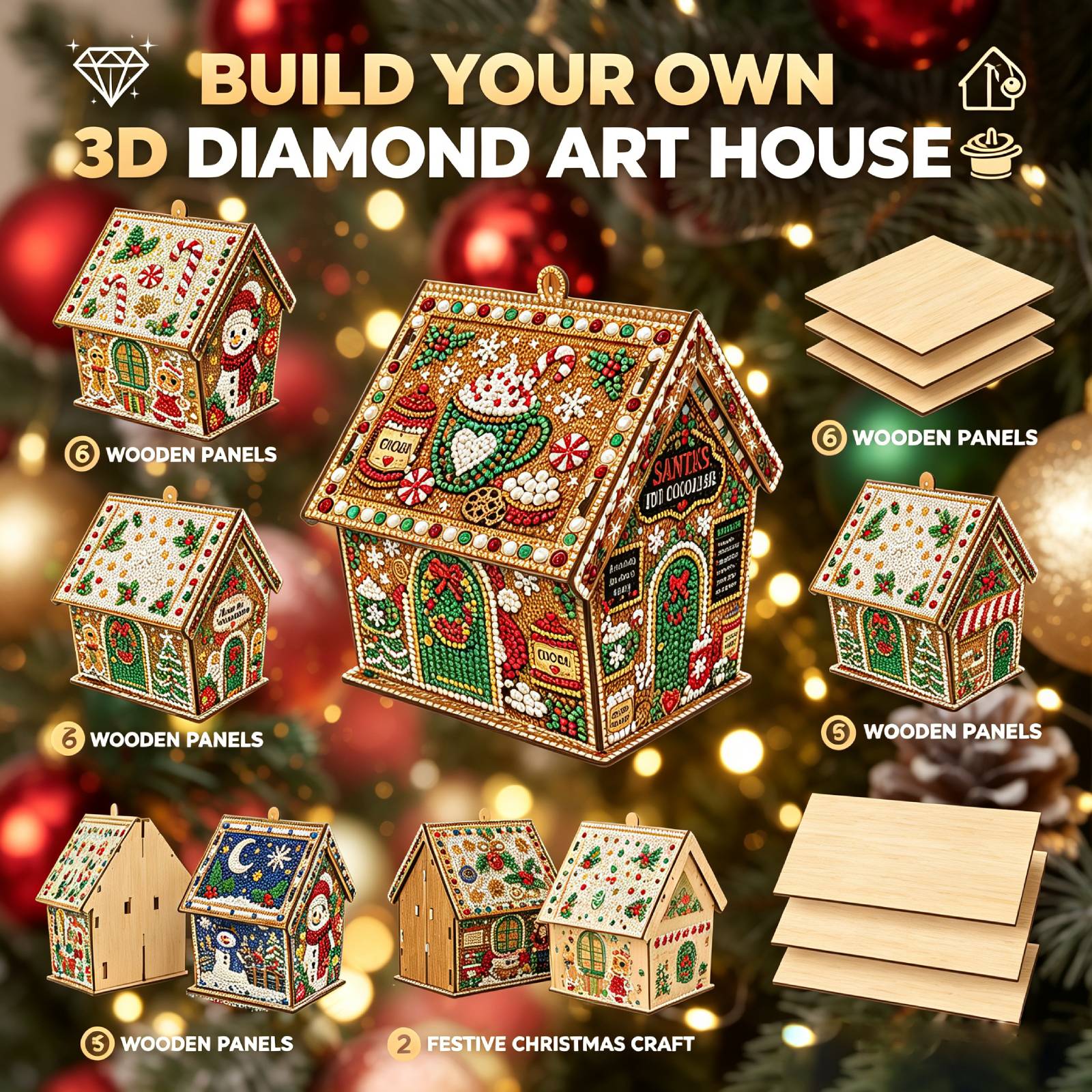 DIY Holz-Weihnachtshaus Diaman – Xmas Resin Art Bewertung und Preis