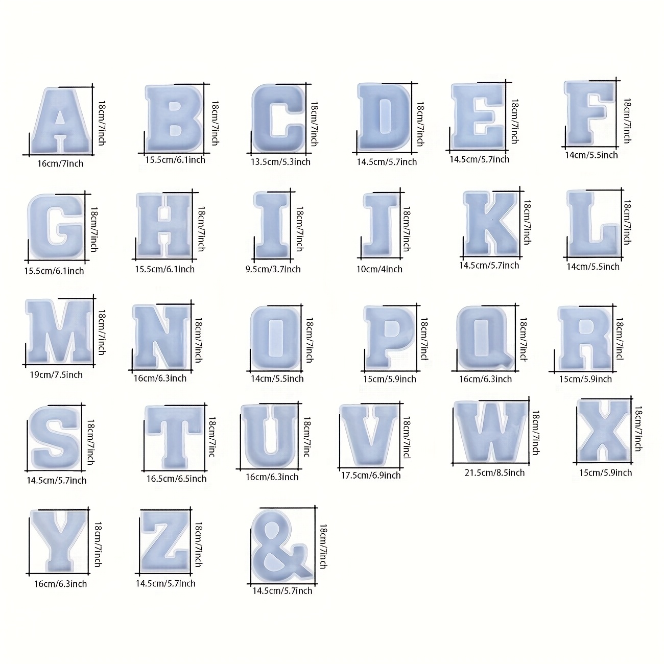 7-Zoll-Großbuchstaben-Harzform – Resin Art Alphabet Bewertung und Preis